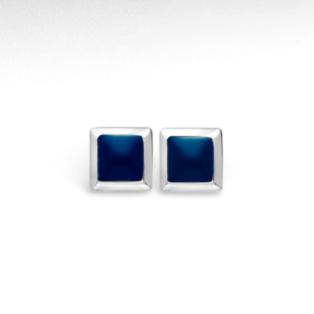 Sterling Silver Square Push-Back Earrings