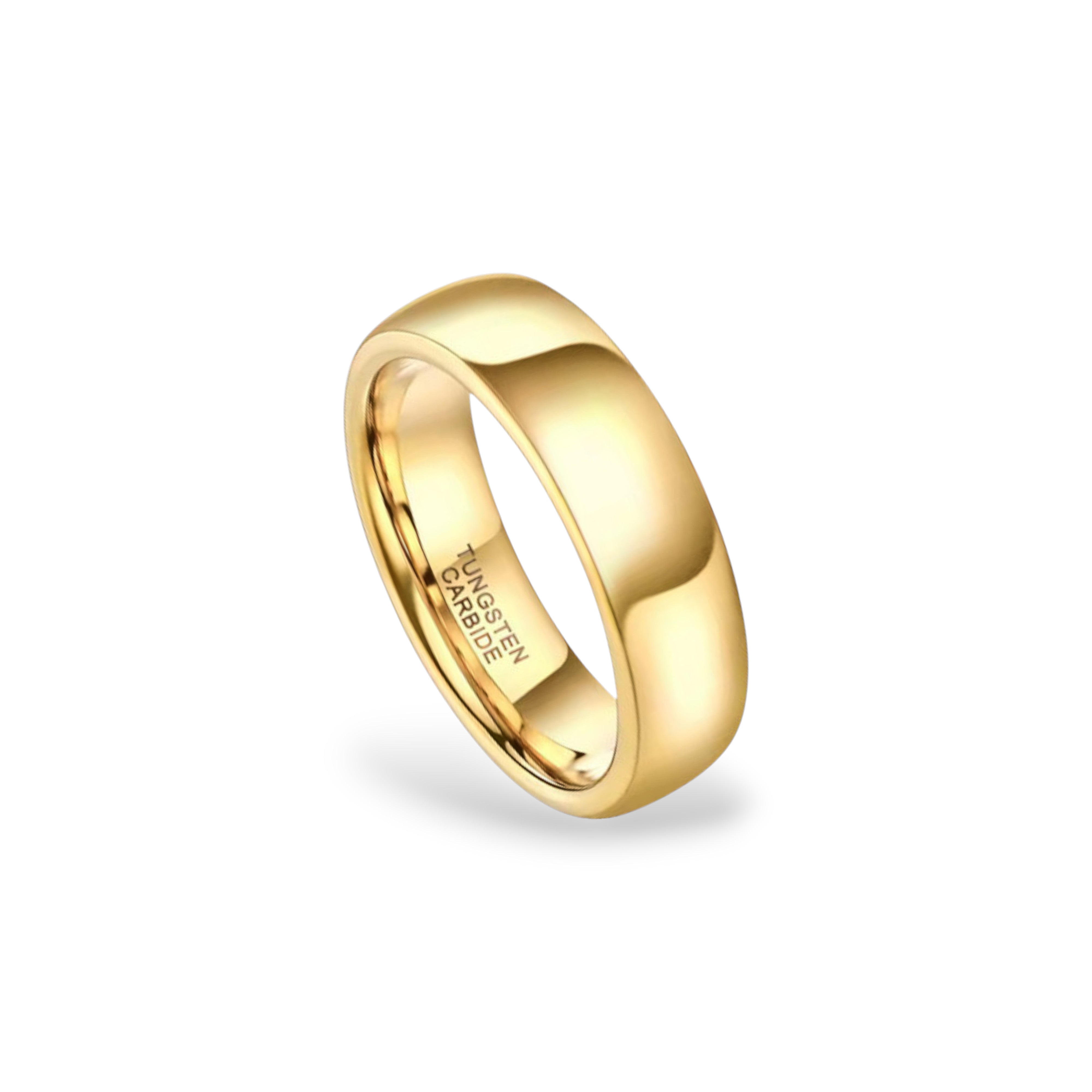 Gold Plated Tungsten Ring - 6mm
