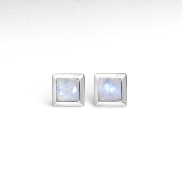 Sterling Silver Square Push-Back Earrings