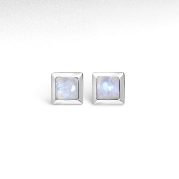 Sterling Silver Square Push-Back Earrings