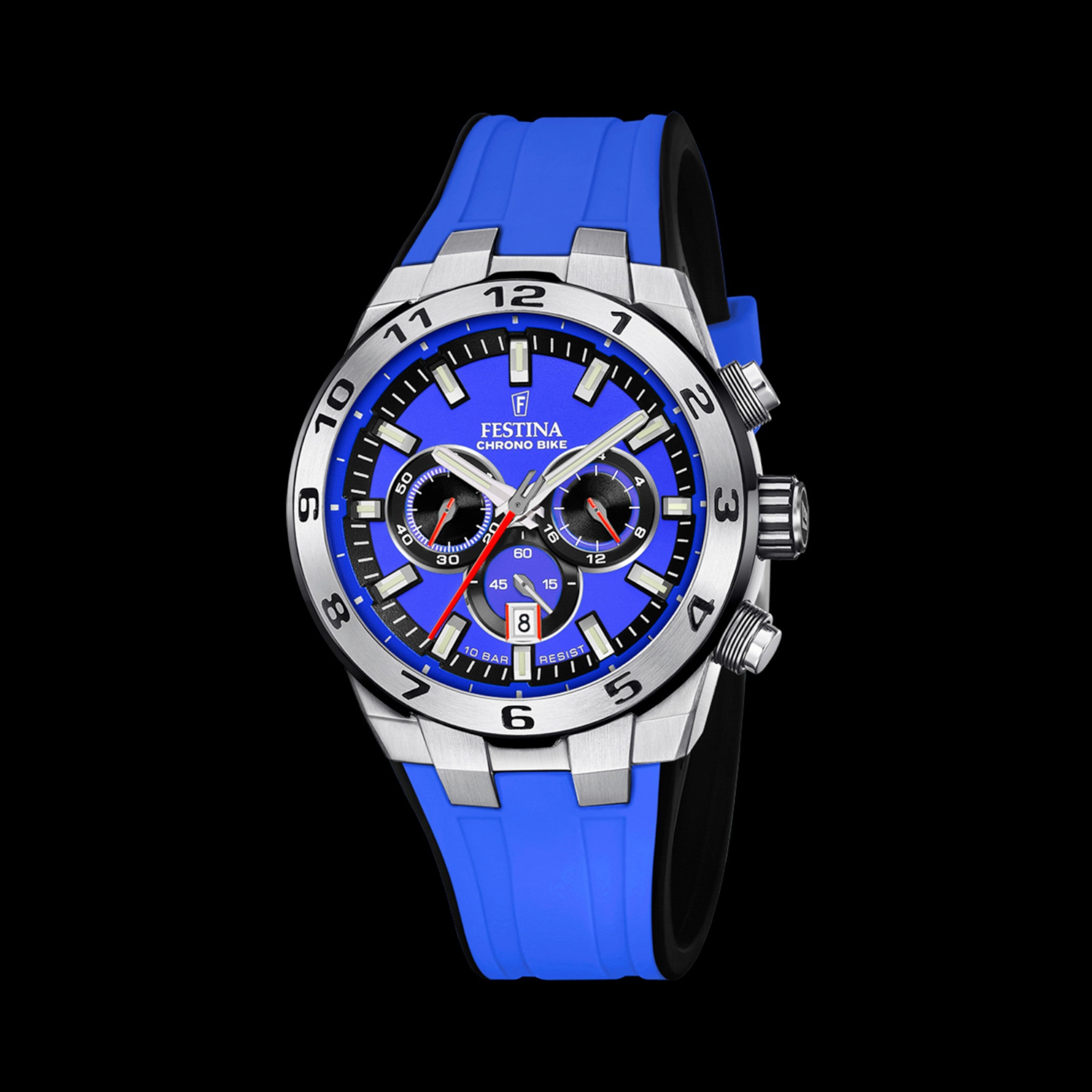 Festina 2024 Chrono Bike Watch - Blue with Rubber Strap - F20671/3