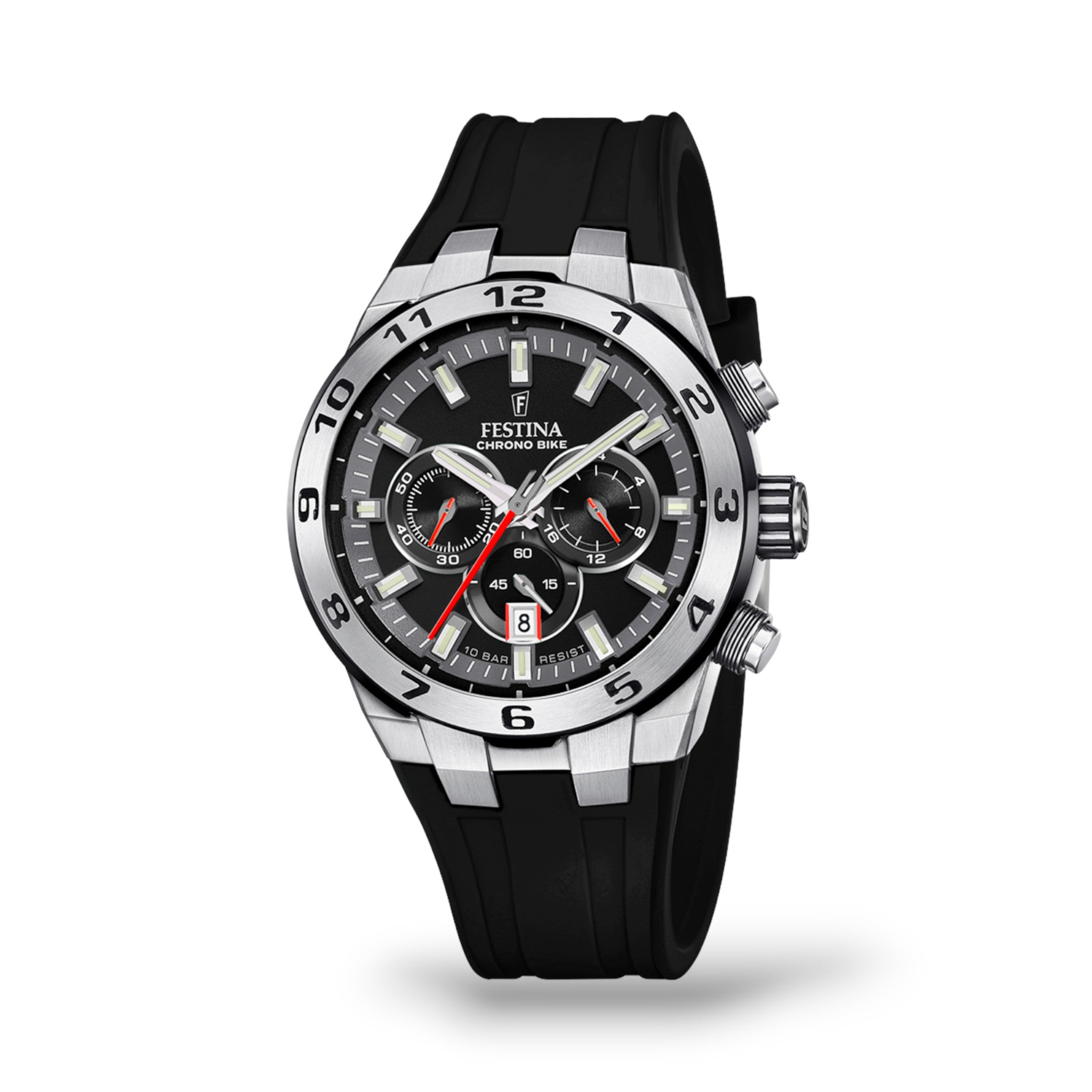 Festina 2024 Chrono Bike Watch - Black with Rubber Strap - F20671/6