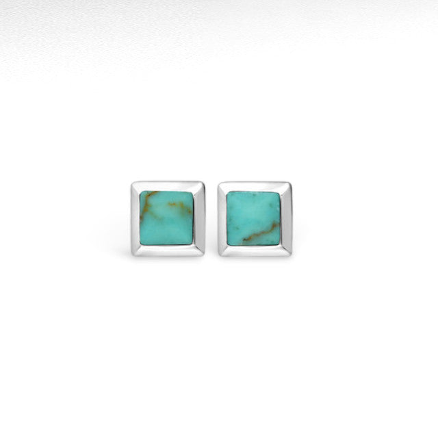 Sterling Silver Square Push-Back Earrings