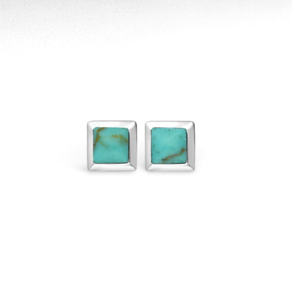 Sterling Silver Square Push-Back Earrings