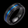 Tungsten Carbide Ring with Blue Inlay