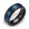 Tungsten Carbide Ring with Blue Inlay