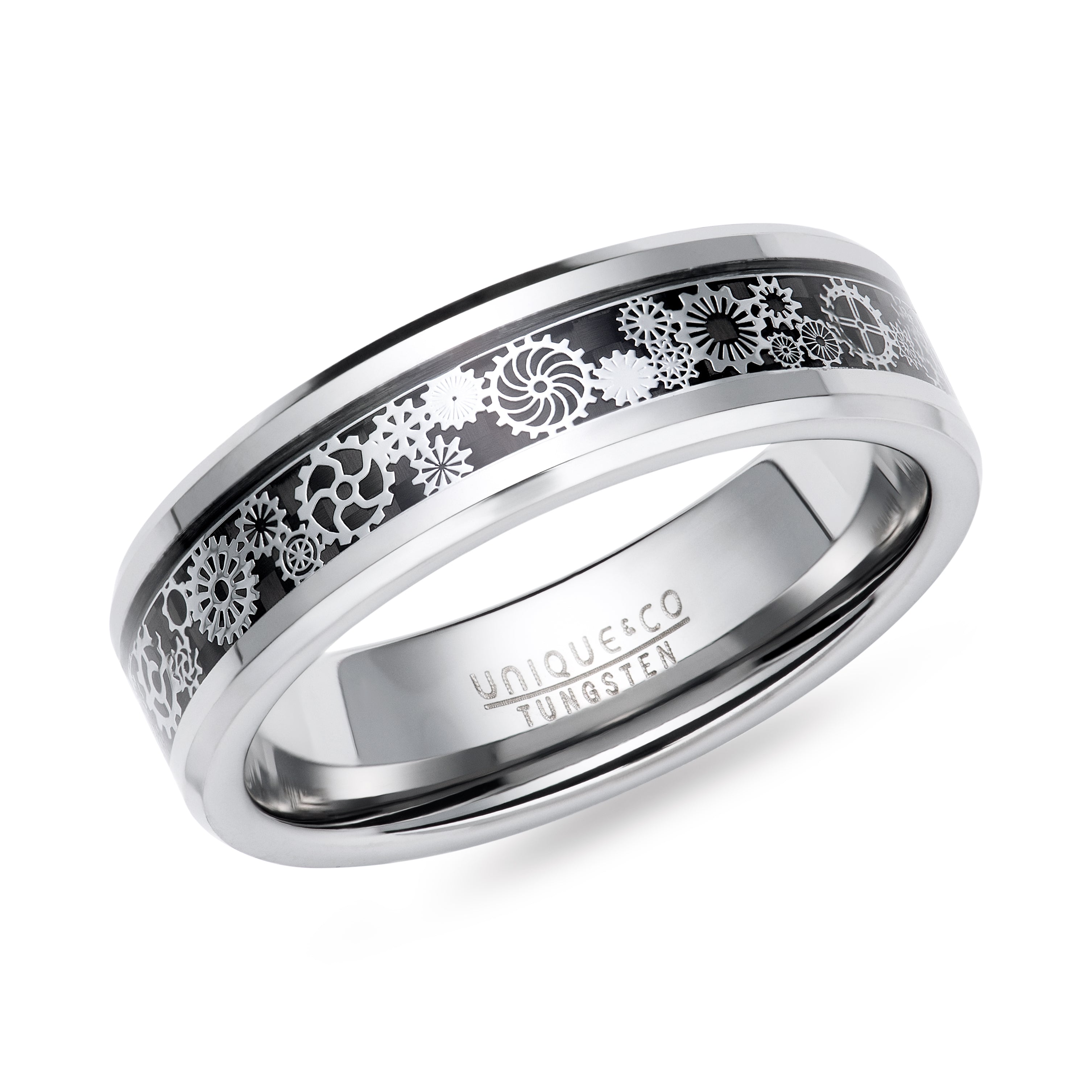 Tungsten Carbide Ring with Black Carbon Fibre Inlay - TUR151