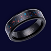 Tungsten Carbide Ring with Black/Red Stone & Opal -TUR161