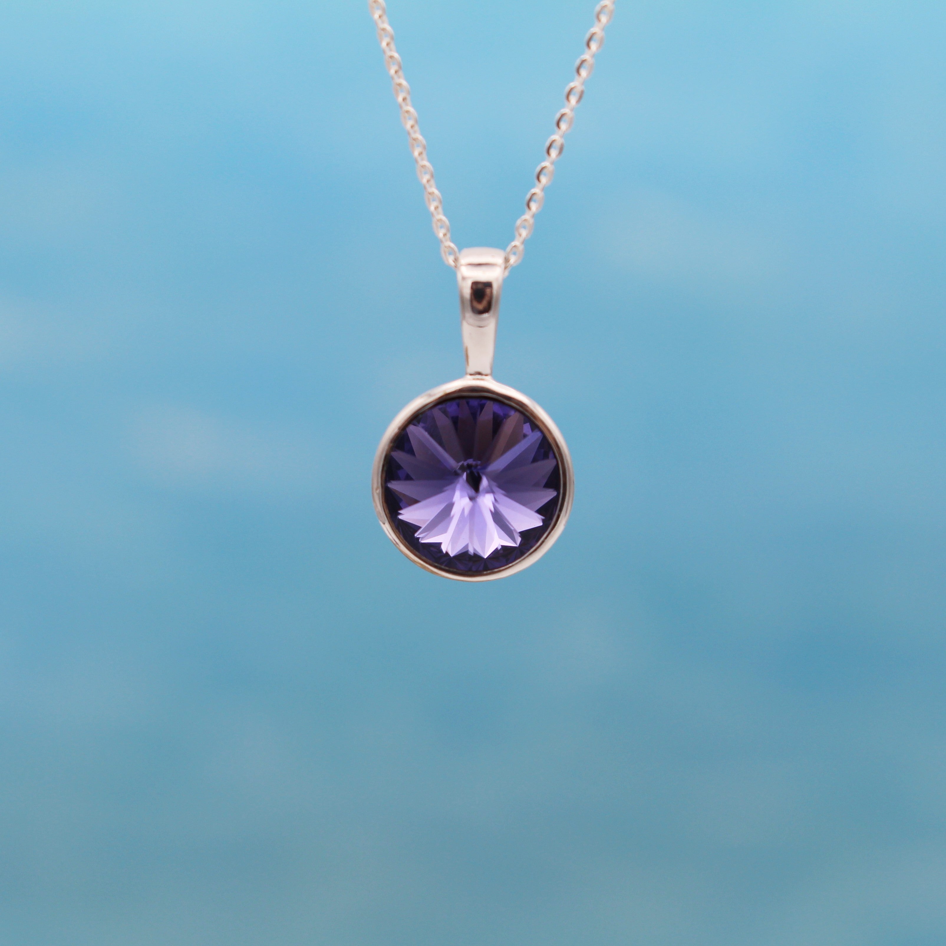 Sterling Silver Pendant Decorated with Fine Austrian Crystal