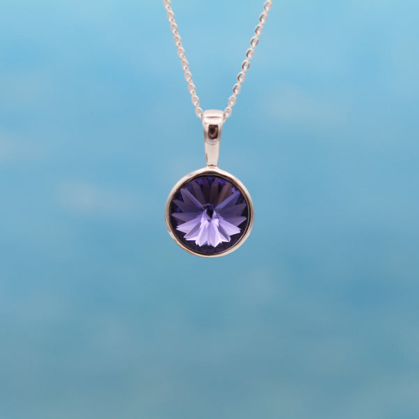 Sterling Silver Pendant Decorated with Fine Austrian Crystal