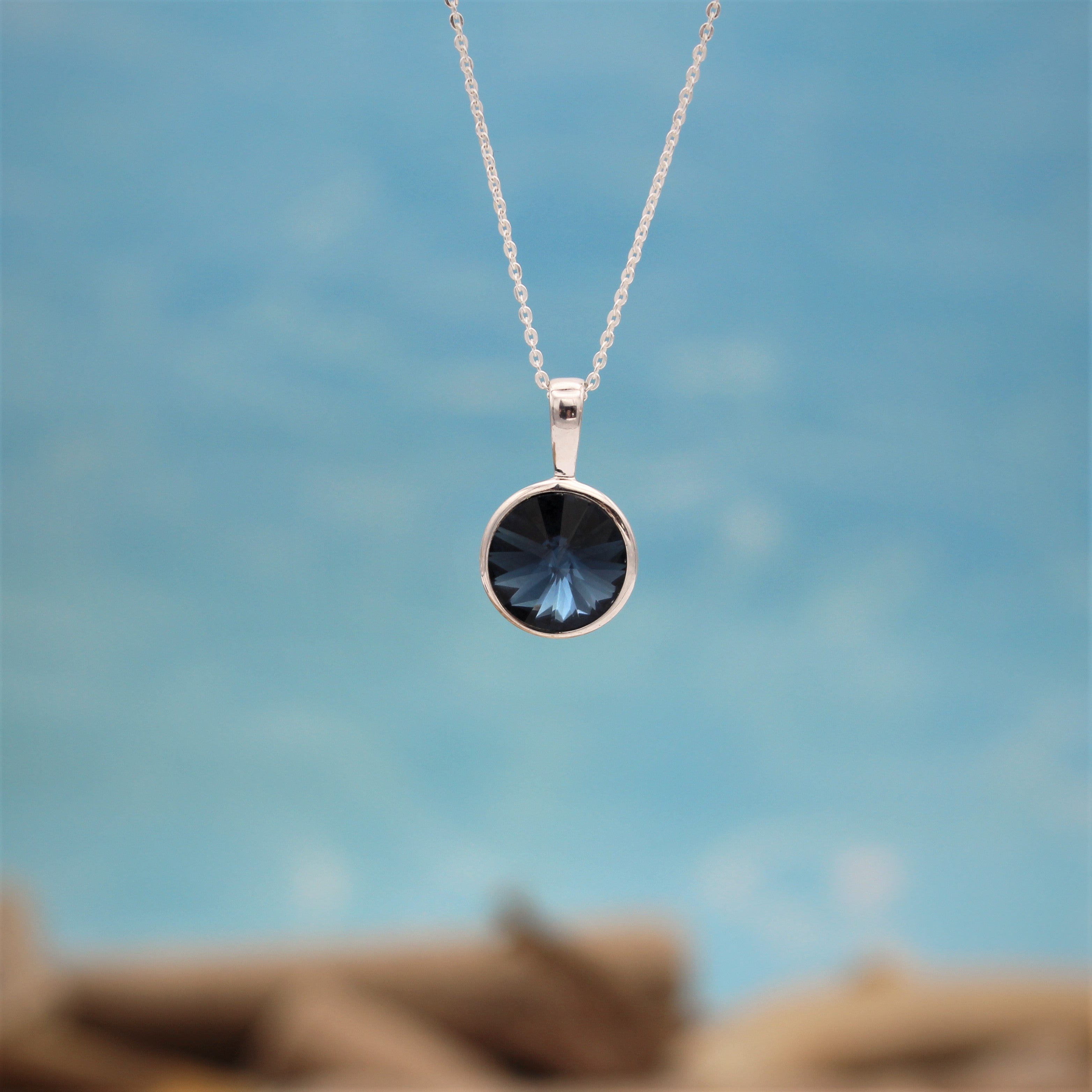 Sterling Silver Pendant Decorated with Fine Austrian Crystal