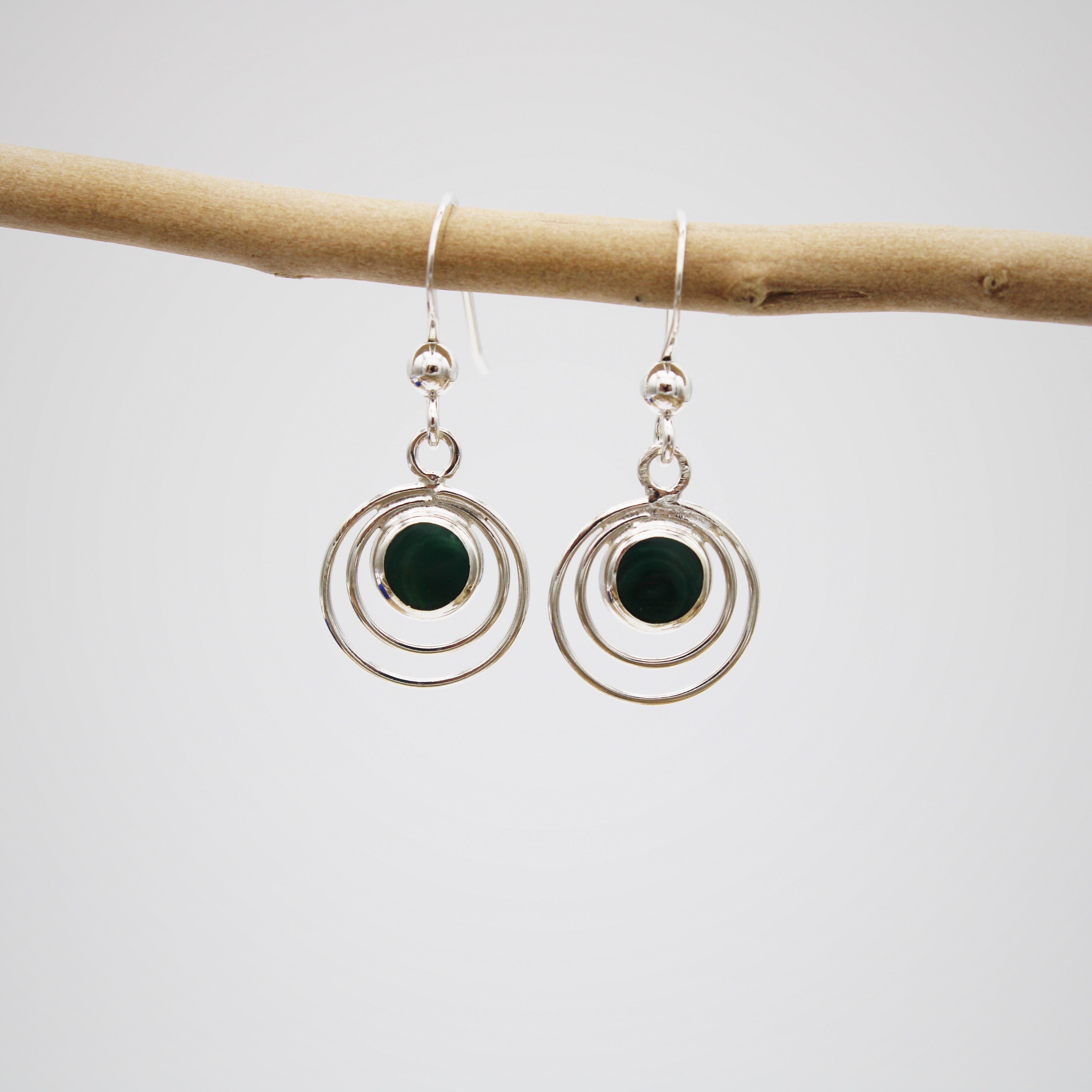 Silver Circle Hook Earrings