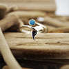 Whale Tail Ring with Turquoise