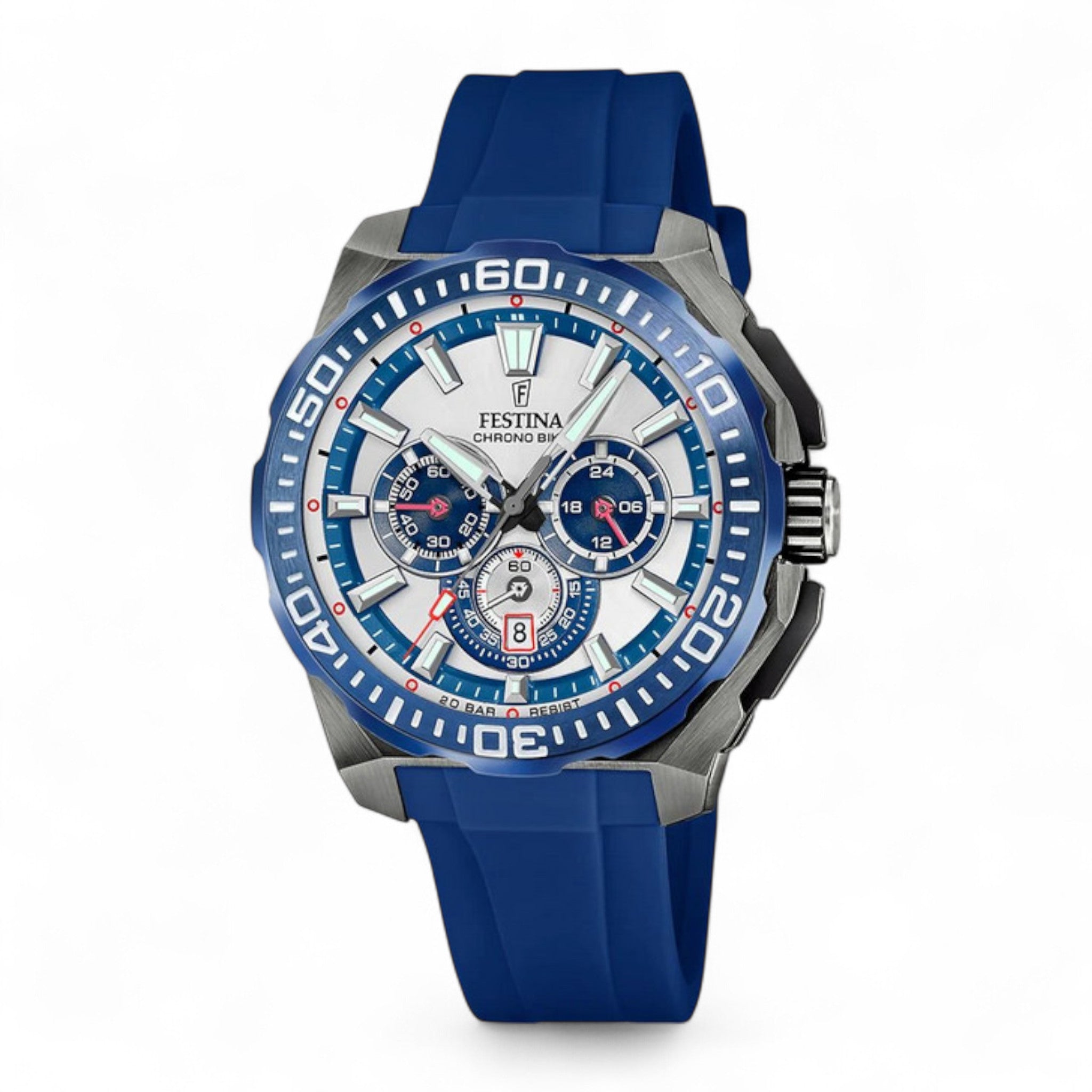 Festina 2025 Chrono Bike Watch - Blue Rubber Strap - F20725/4