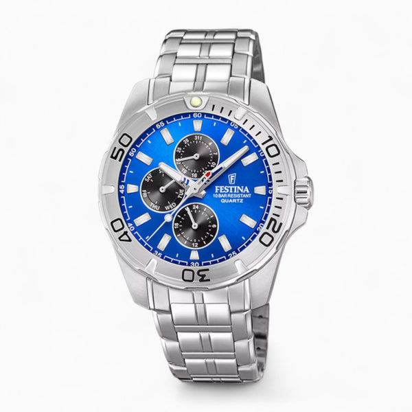 Festina Men's Multifunction Watch With Blue Steel Strap -  F20445/4