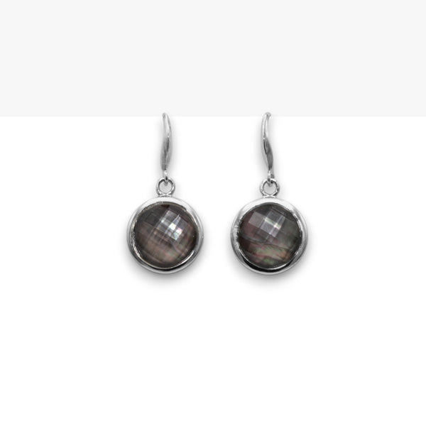 Sterling Silver Mother of Pearl and Crystal Earrings