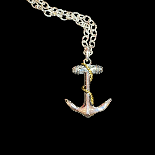 Silver Anchor Pendant and Chain