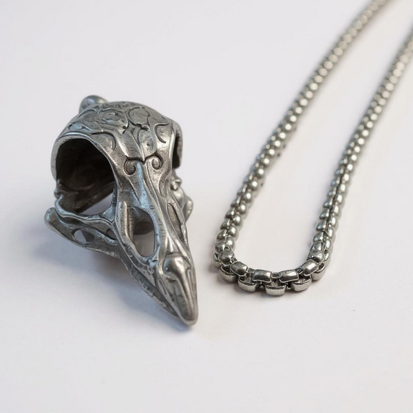 Norse Raven Skull Pendant