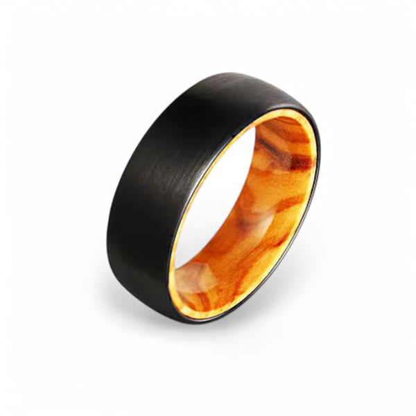 Tungsten and Wood Ring