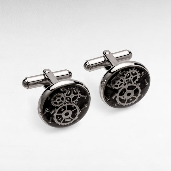 Stainless Steel Cufflinks with Gear Parts - QC260