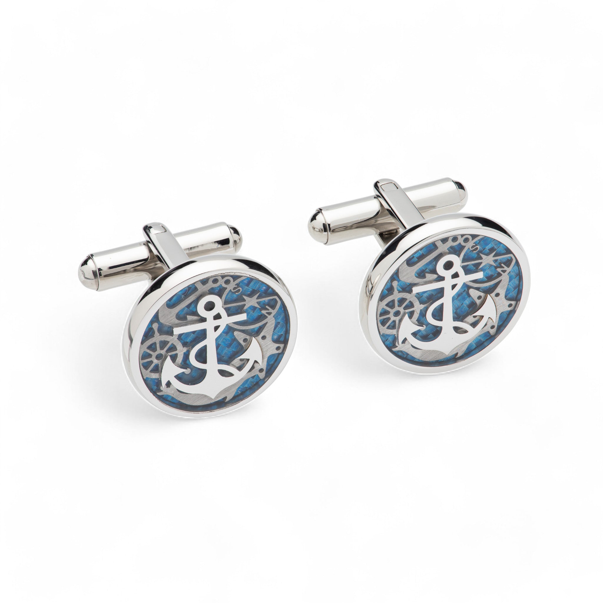 Stainless Steel Cufflinks with Anchor - QC270