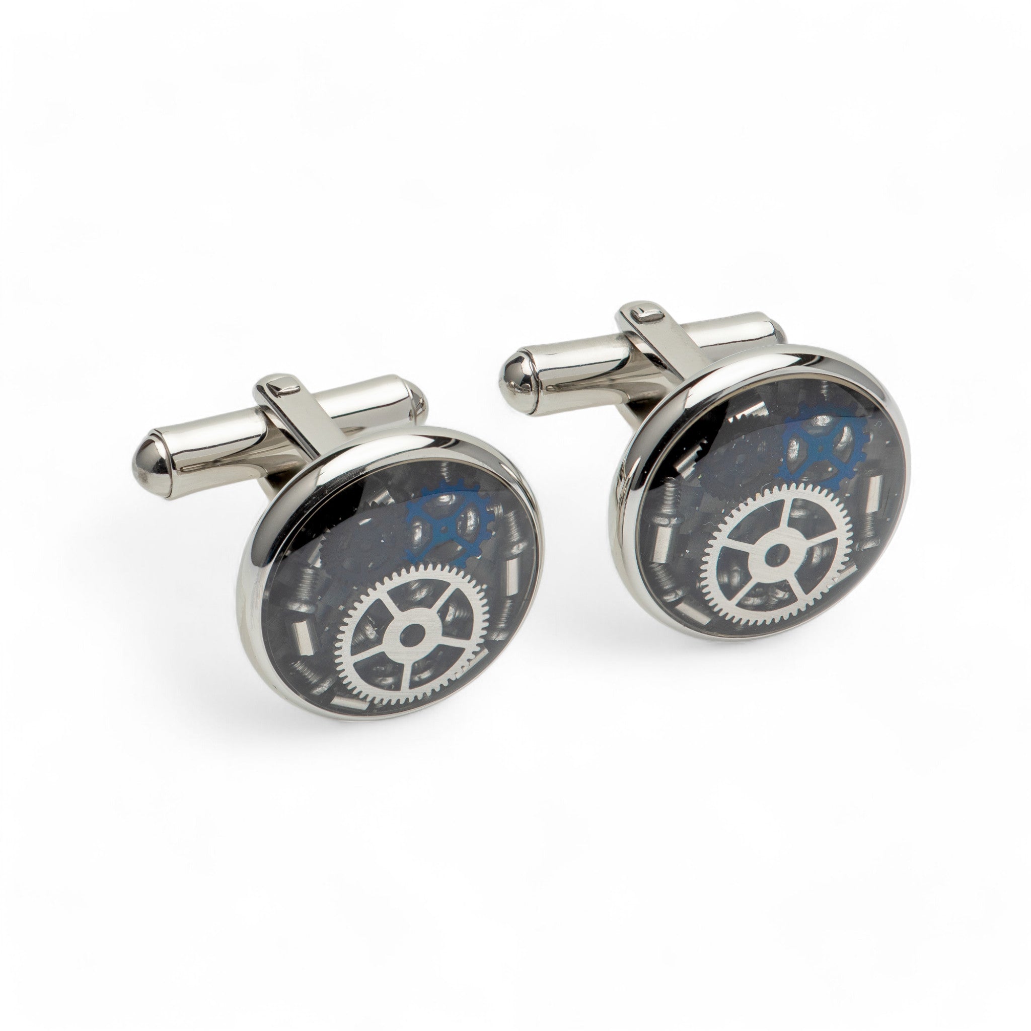 Stainless Steel Cufflinks with Gear Parts - QC278