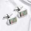Stainless Steel Cufflinks with Mother of Pearl - QC285