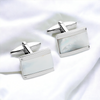 Stainless Steel Cufflinks with Mother of Pearl - QC288