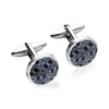 Stainless Steel Cufflinks with Blue and Black IP Plating - QC291