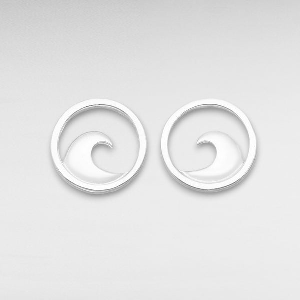 Sterling Silver Wave Stud-Back Earrings