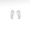 Sterling Silver Seahorse Stud-Back Earrings
