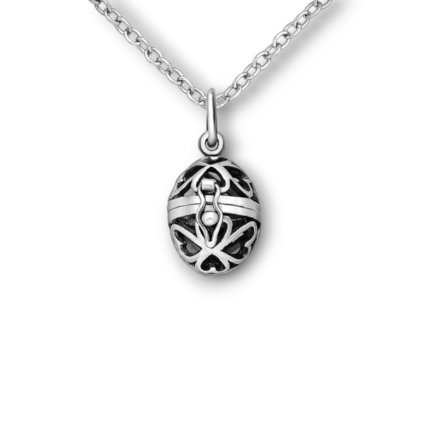 Sterling Silver Oxidized Heart Locket Pendant