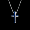 Stainless Steel with Blue Cross Necklace