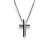 Stainless Steel with Blue Cross Necklace