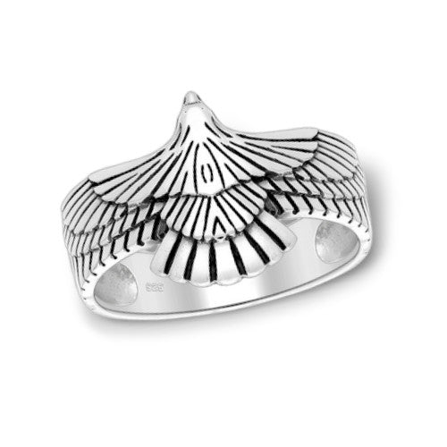 Sterling Silver Oxidized Eagle Ring