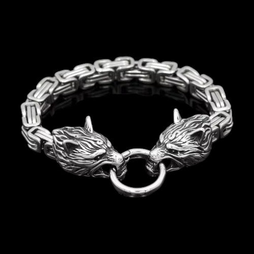 Viking Wolf Chain Bracelet