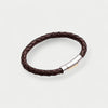 Tribal Brown Leather Bracelet with Silver Clasp