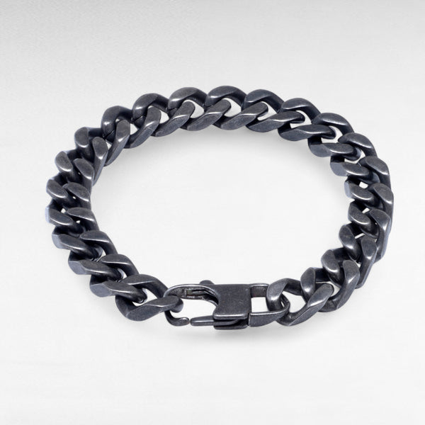 Oxidised Stainless Steel Curb Chain Bracelet