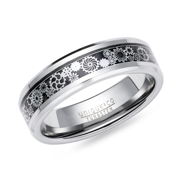 Tungsten Carbide Ring with Black Carbon Fibre Inlay - TUR151