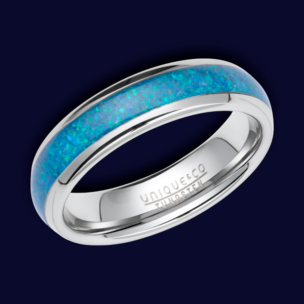 Tungsten Carbide Ring with Opal Inlay - TUR178