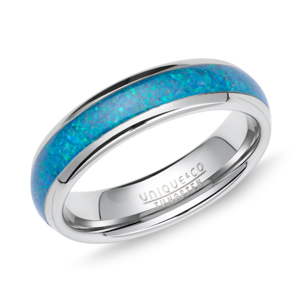 Tungsten Carbide Ring with Opal Inlay - TUR178