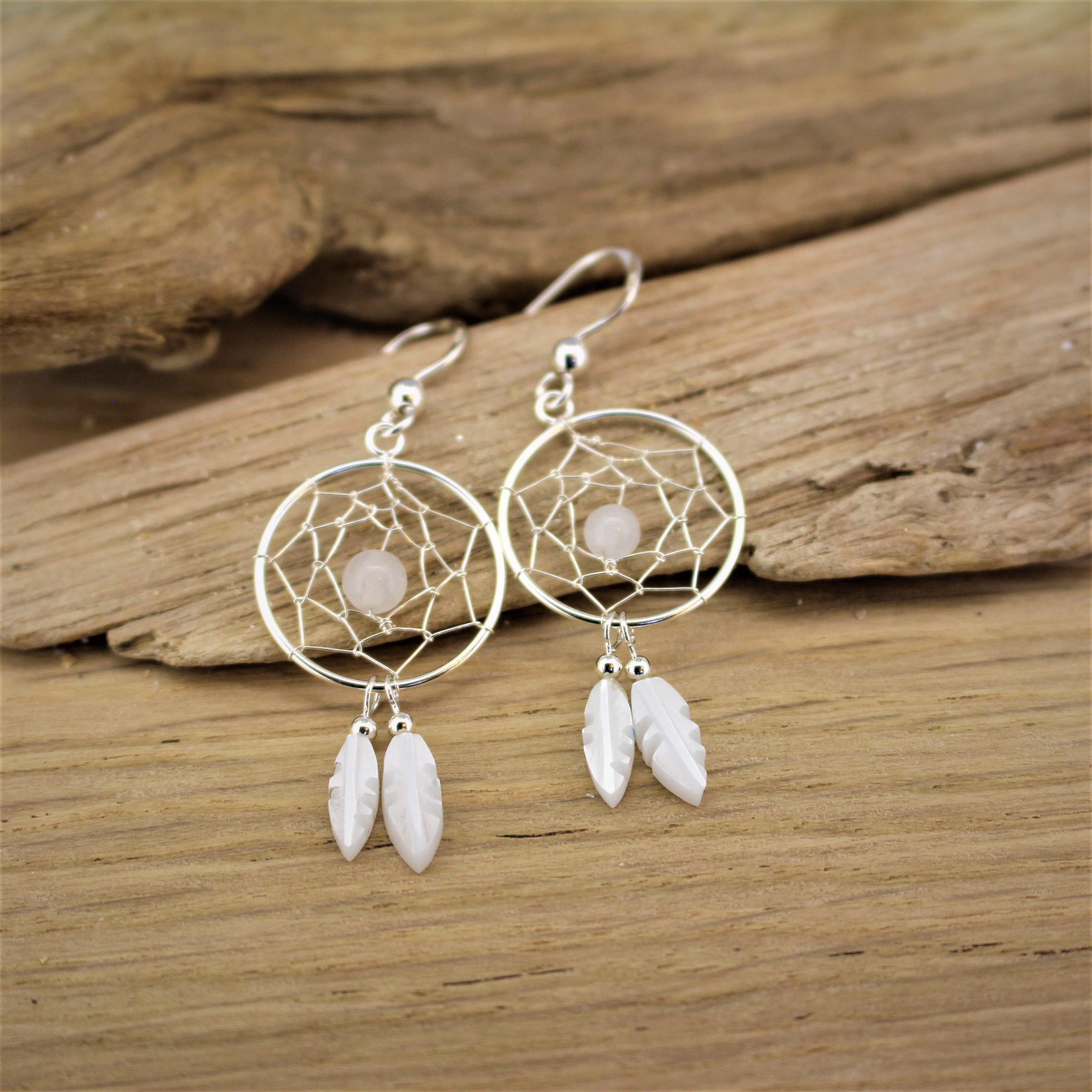 Silver Dream Catcher Hook Earrings