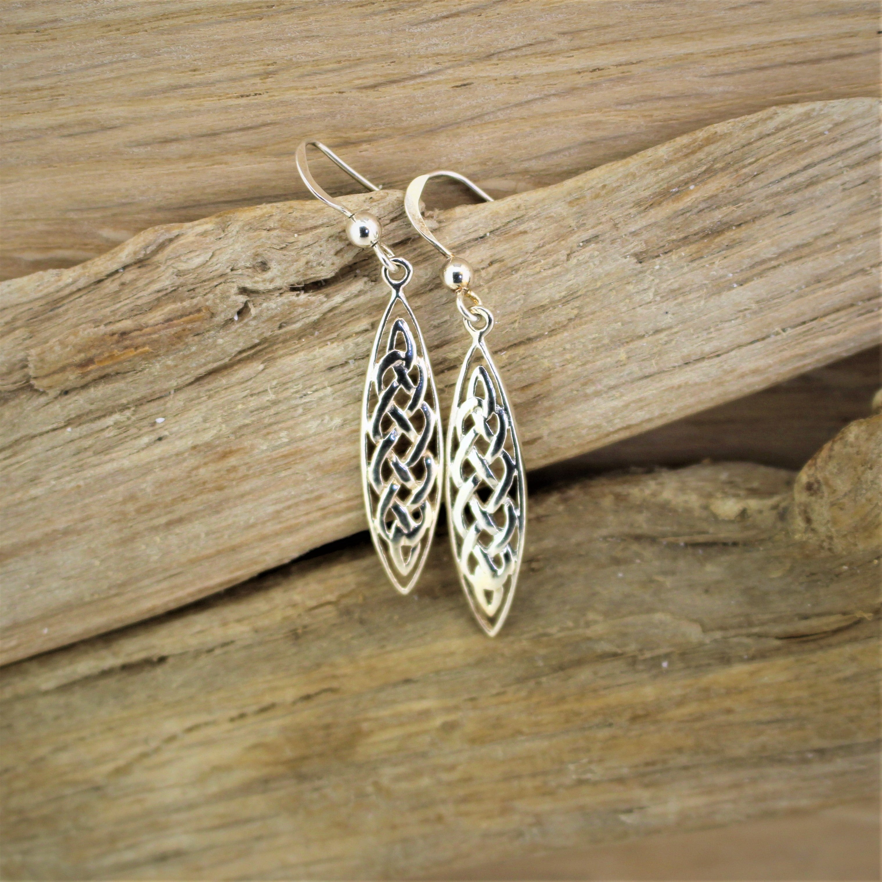 Silver Celtic Lattice Hook Earrings