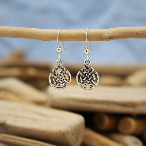 Silver Celtic Hook Earrings