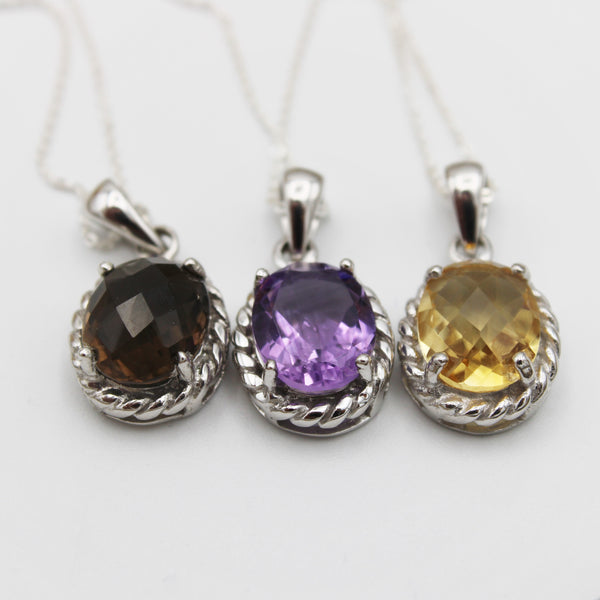 Silver Solitaire Pendant